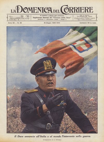 デュースはイタリアと世界への戦争への介入を発表 作： Achille Beltrame