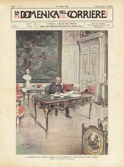 フランス共和国大統領が彼の死の数時間前に彼の仕事のキャビネットに 作： Achille Beltrame