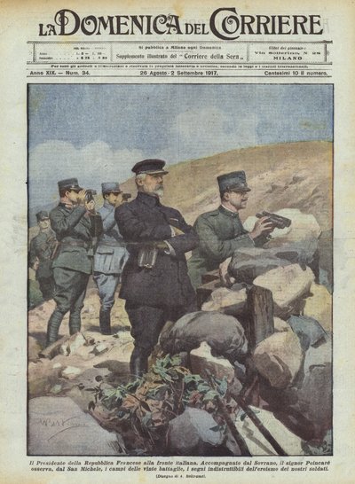 イタリア戦線のフランス共和国大統領 作： Achille Beltrame