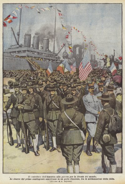 世界の自由のための戦争へのアメリカの貢献 作： Achille Beltrame