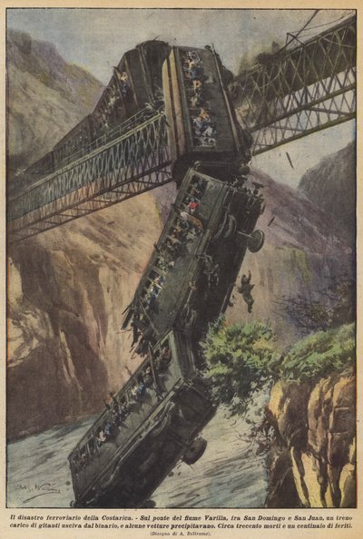 コスタリカ鉄道災害 作： Achille Beltrame