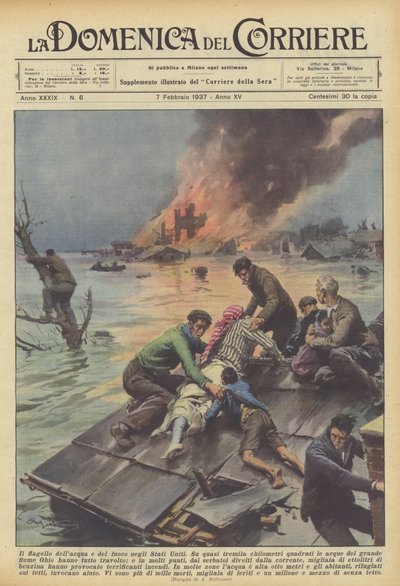 米国における水と火の災難 作： Achille Beltrame