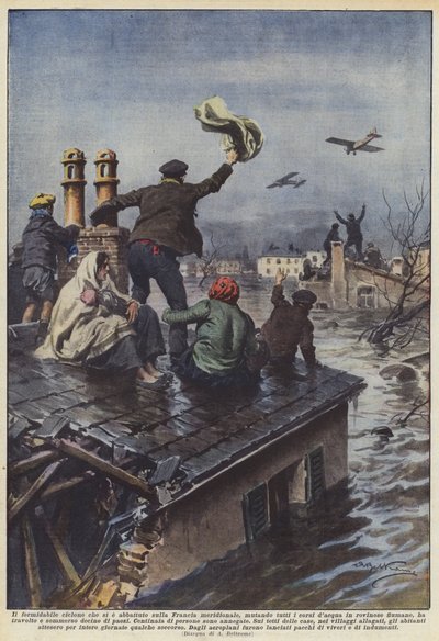 すべての水路を変え、南フランスを襲った恐ろしいサイクロン？ 作： Achille Beltrame