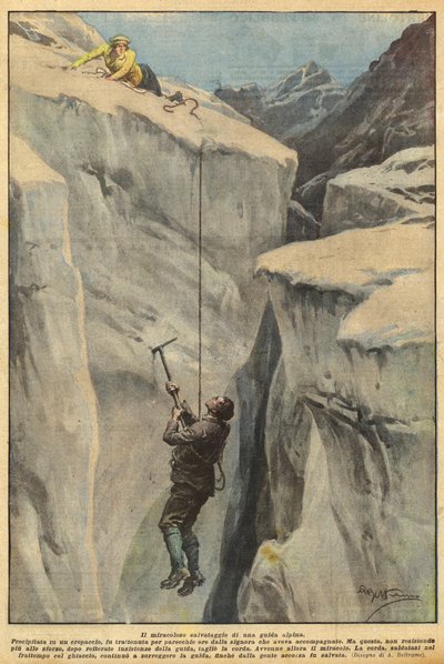 山岳ガイドの奇跡的な救出 作： Achille Beltrame