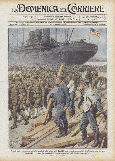 ドイツ人囚人、72,000人のアメリカ人の着陸を目撃しながらフランスに輸送された？ 作： Achille Beltrame