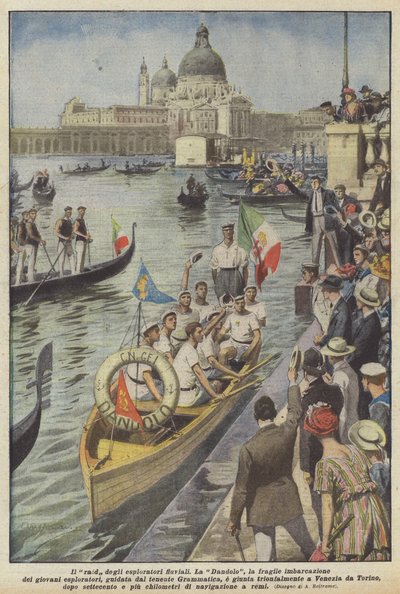 川探検家の襲撃 作： Achille Beltrame