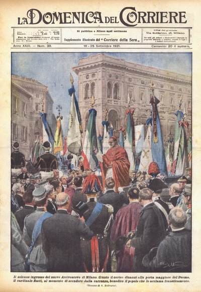ミラノの新しい大司教の荘厳な入り口 作： Achille Beltrame