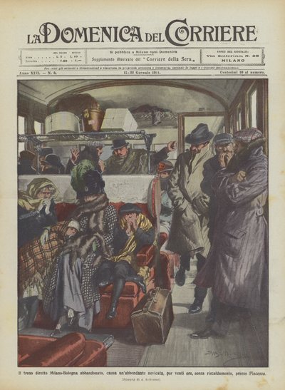 放棄されたミラノ-ボローニャ直通列車は、20時間大雪を引き起こしましたか？ 作： Achille Beltrame
