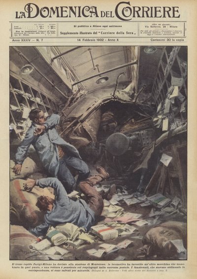 パリ-ミラノの急行列車がモンテロー駅に迂回しましたか？ 作： Achille Beltrame
