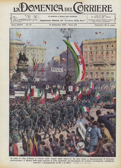 イタリアのすべての都市で、作戦からの部隊の帰還はデモを引き起こしましたか？ 作： Achille Beltrame