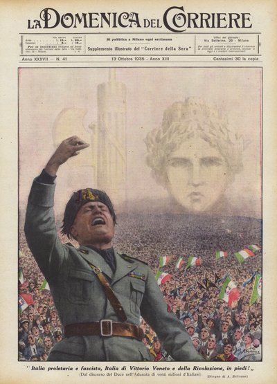 プロレタリアでファシストのイタリア、ヴィットリオヴェネトと革命のイタリアが立ち上がった！ 作： Achille Beltrame