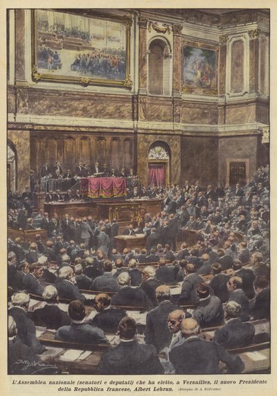 ベルサイユで新大統領を選出した国民議会（上院議員と下院）？ 作： Achille Beltrame