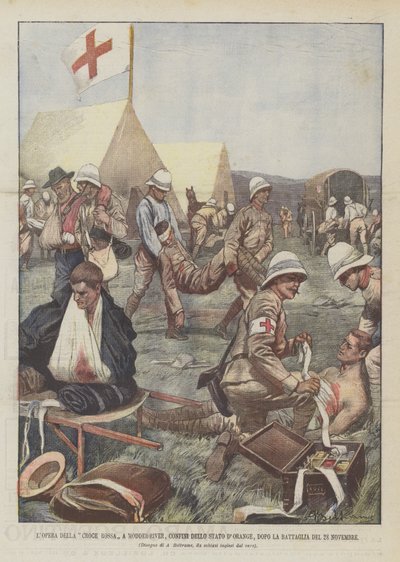 11月28日の戦いの後、モダーリバーの赤十字オペラ、オレンジステートの国境 作： Achille Beltrame