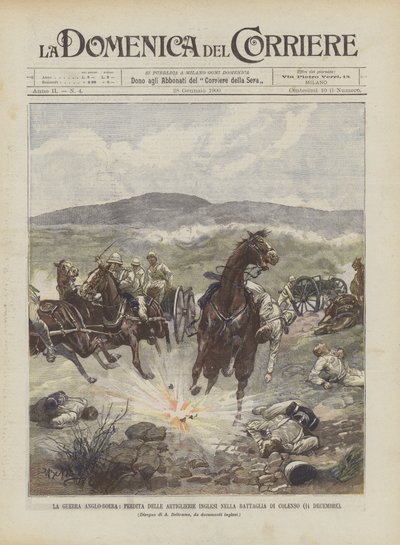 アングロボーア戦争、コレンソの戦いにおけるイギリス軍砲撃の喪失（12月14日） 作： Achille Beltrame