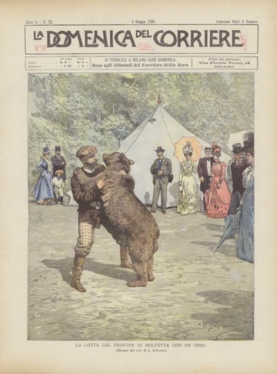 クマとモルフェッタの王子の戦い 作： Achille Beltrame