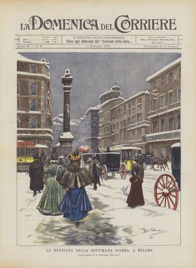 先週のミラノの降雪 作： Achille Beltrame