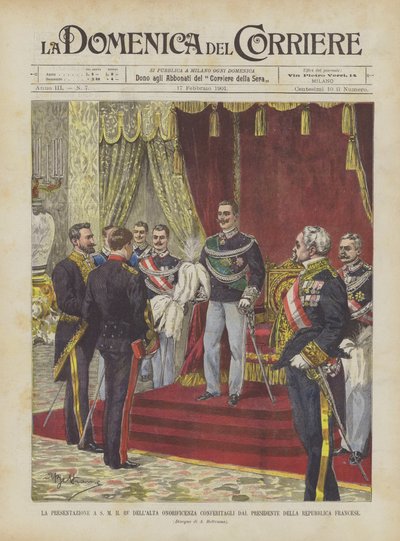 フランス共和国大統領から授与されたSMへのプレゼンテーション 作： Achille Beltrame