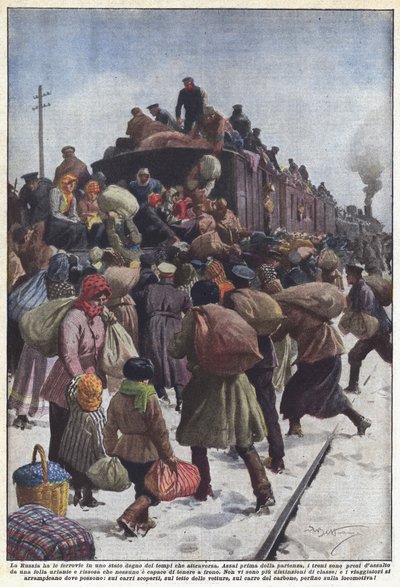 ロシアは通過する時代にふさわしい状態の鉄道を持っています 作： Achille Beltrame