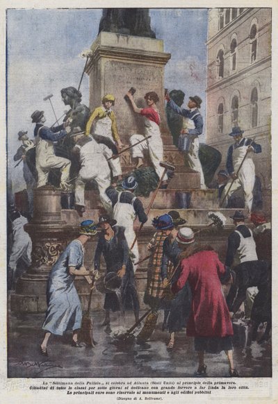 クリーニングウィークは春先にアトランタ（米国）で祝われます 作： Achille Beltrame