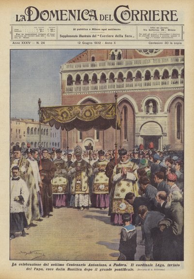 パドヴァでの第7アントニオセンテナリーの祭典 作： Achille Beltrame
