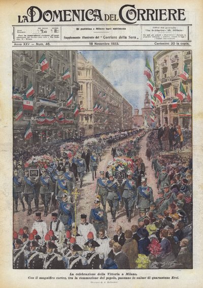 ミラノでの勝利のお祝い 作： Achille Beltrame