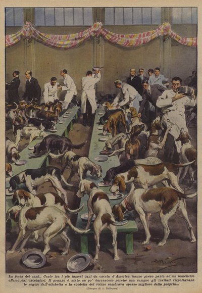 犬のパーティー 作： Achille Beltrame