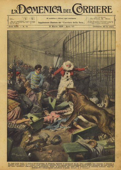 獣の脱出 作： Achille Beltrame