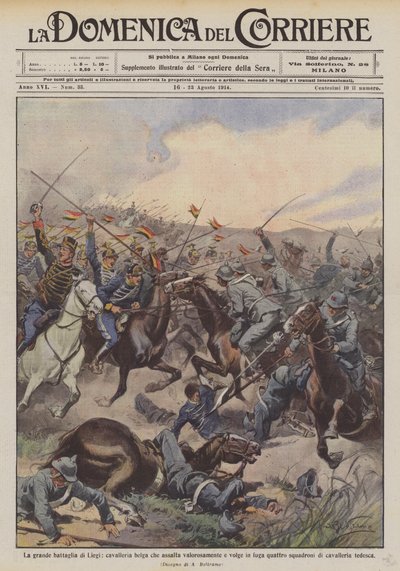 ベルギーの騎兵であるリエージュの大決戦は、勇敢に攻撃し、逃げると4回転しますか？ 作： Achille Beltrame