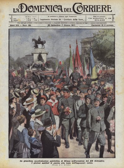 9月20日の機会にミラノの壮大な愛国心が強い症状 作： Achille Beltrame