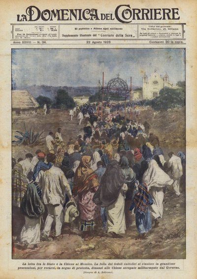 メキシコの国家と教会の間の闘争 作： Achille Beltrame