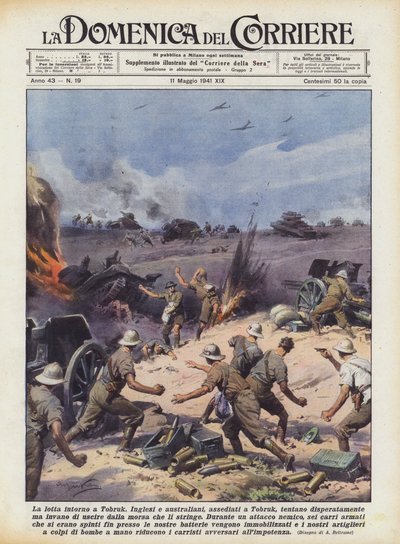 トブルック周辺の闘争 作： Achille Beltrame