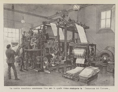 それがクーリエの日曜日に印刷される私たちのアメリカの機械の鍬 作： Achille Beltrame