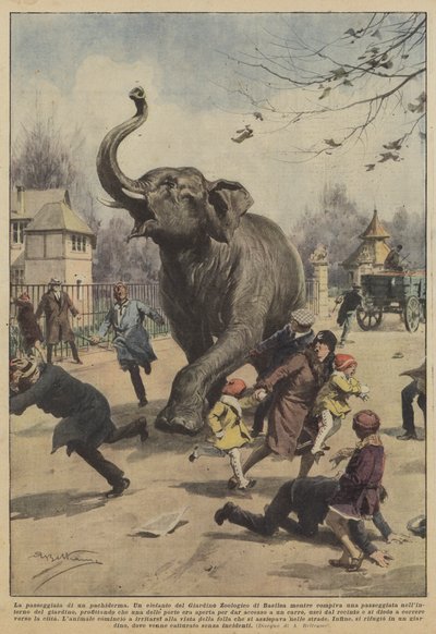 厚皮の散歩 作： Achille Beltrame