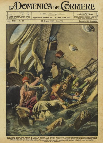 イギリス海峡の空中悲劇 作： Achille Beltrame