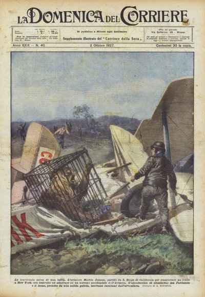 獣の空中横断 作： Achille Beltrame