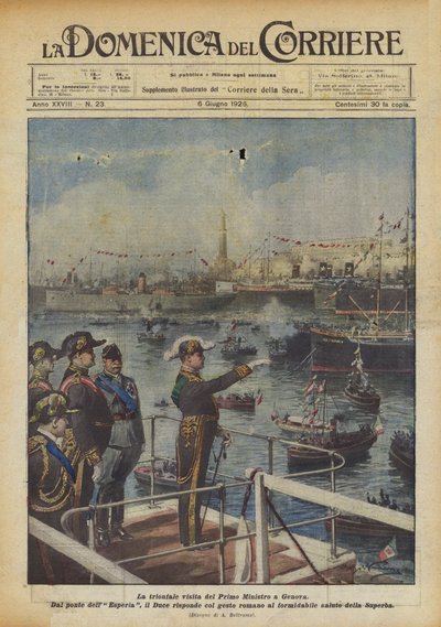 ジェノバへの首相の勝利の訪問 作： Achille Beltrame