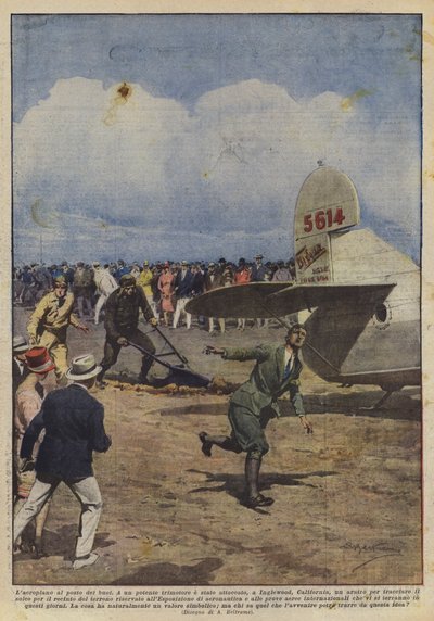 牛の代わりに飛行機 作： Achille Beltrame