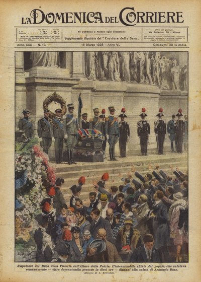祖国の祭壇に勝利の公爵のラポテオシス 作： Achille Beltrame