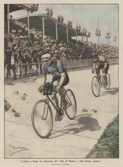 フランスのツアーの競争相手のパリ到着、プチブルトン受賞 作： Achille Beltrame