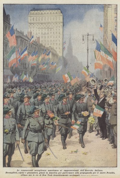 感動的なアメリカ人はイタリア軍の代表へようこそ 作： Achille Beltrame