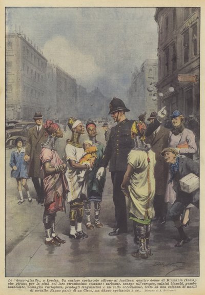 ロンドンのキリンの女性 作： Achille Beltrame