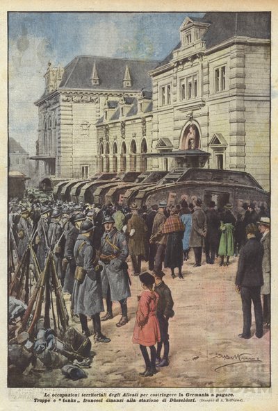 連合国の領土占領によりドイツに強制的に支払う 作： Achille Beltrame