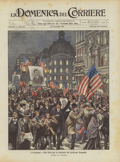 ルーズベルト大統領の再選に対するニューヨークの熱意 作： Achille Beltrame