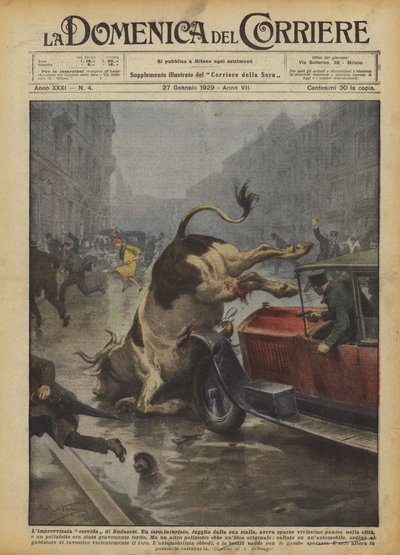 ブダペストの突然の闘牛 作： Achille Beltrame