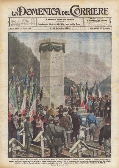 コルディラナの記念碑の発足 作： Achille Beltrame