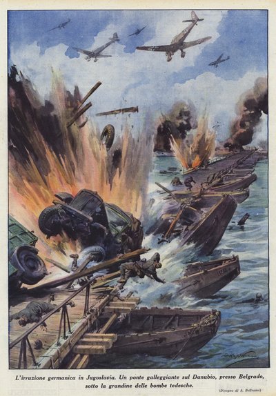 ユーゴスラビアへのゲルマン襲撃 作： Achille Beltrame