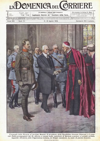 メルシエ枢機卿へのフランスの賛辞 作： Achille Beltrame
