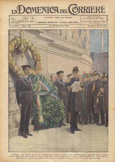 アメリカの海軍のイタリアの無名戦士へのオマージュ 作： Achille Beltrame