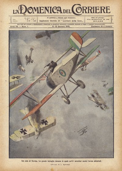 トレヴィーゾの空に 作： Achille Beltrame