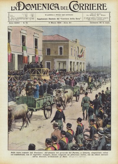 ファシズムによって償還された土地で 作： Achille Beltrame